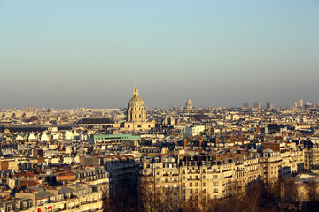 Fototapeta na wymiar Aerial view of gold dome of the Invalides
