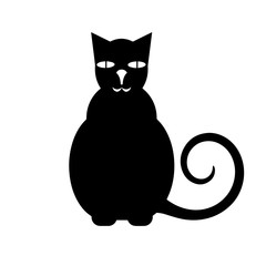 black silhouette cat vector