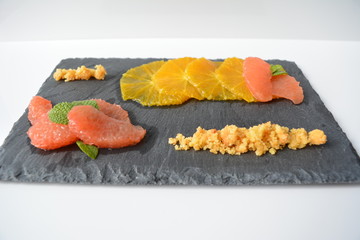 salde de fruit agrume avac crumble