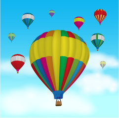Obraz premium Hot air balloon on Sky background