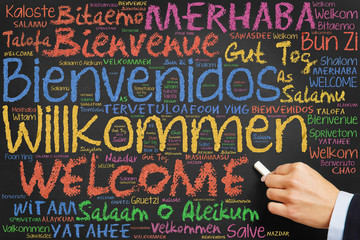 Herzlich willkommen in vielen Sprachen