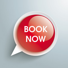 Speech Bubble Glossy Button Book Now