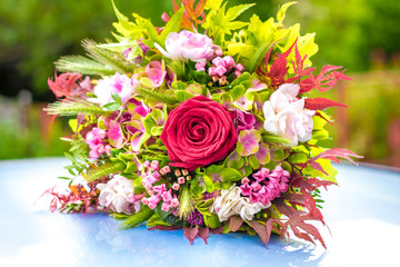 Bouquet made of red rose isolated ona white background