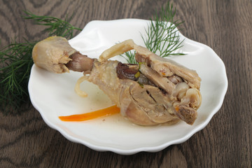 Boiled chicken leg
