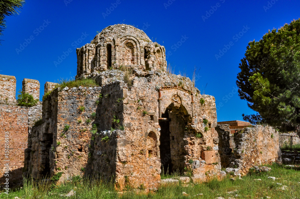 Wall mural ruins of an ancient byzantine church in alanya castle, turkey - Wall murals