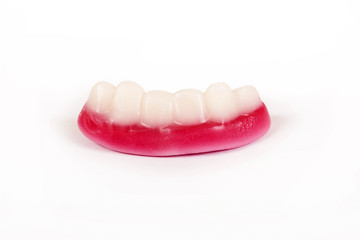 Sweet jelly jaws on white background