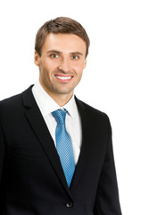 Smiling business man, isolated