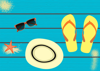 Vacances à la plage. Accessoires.