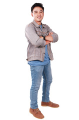 Naklejka premium Happy Successful Asian Young Man