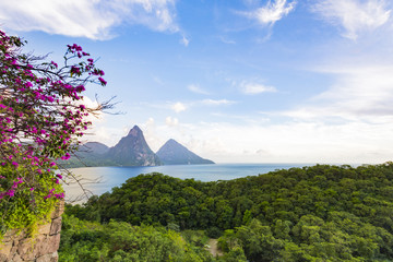 Pitons from Jade Mountain Resort, Saint Lucia