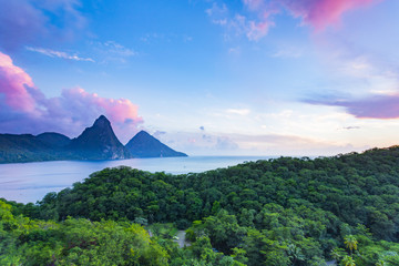 Pitons from Jade Mountain Resort, Saint Lucia