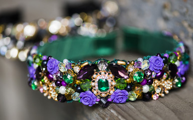 Ornament with stones for hair