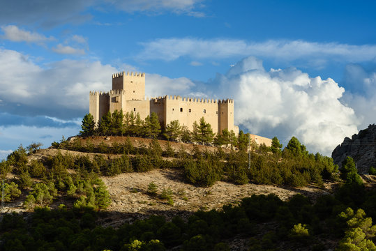 View of the castle, castillo de los Fajardo , Velez Blanco, Almeria Province, Andalucia, Spain, Western Europe.