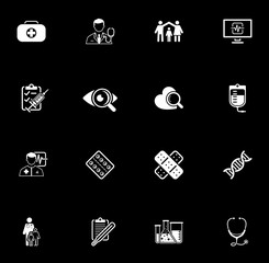 Medical and Health Care Icons Set. Flat Design.