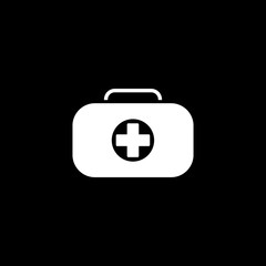 First Aid Kit Symbol and Medical Services Icon. Flat Design.