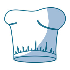 blue silhouette shading of chef hat headwear vector illustration