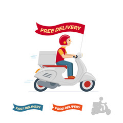 Vector delivery service scooter illustration