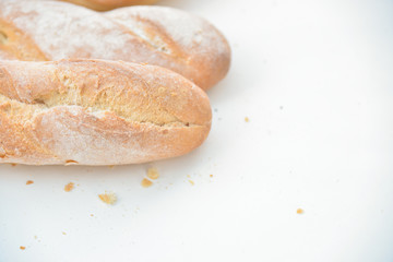 Fresh fragrant bread on the table.