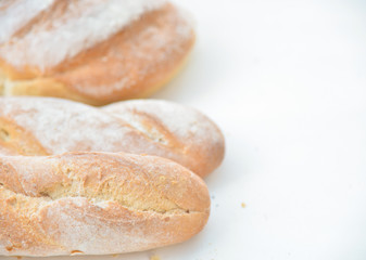 Fresh fragrant bread on the table.