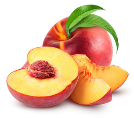peach fruits isolated