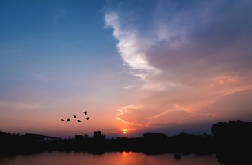 beautiful sky and clound sunset,sunset background