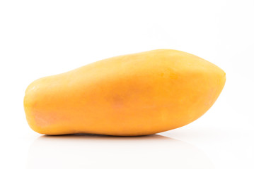 Ripe papaya on white background