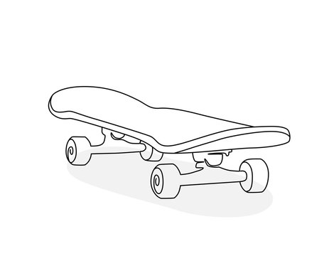 Hand line drawing of a skateboard Stock Vector | Adobe Stock