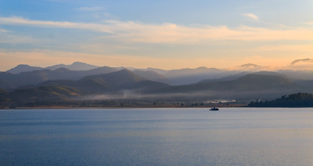 scenery of lake and mountain