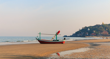 Fototapeta premium fishing boat on beach