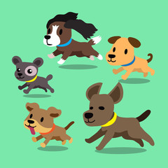 Cartoon dogs running set