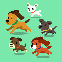 Vector cartoon dogs running