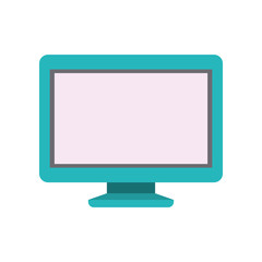 white background with lcd monitor aquamarine vector illustration