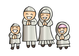 Muslim family cartoon