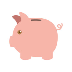 colorful silhouette of moneybox in shape of pig vector illustration