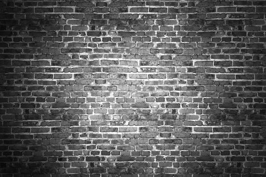 Black brick wall for background