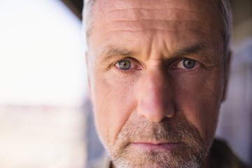 Close up portrait of confident mature businessman