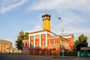 Вид на пожарную часть в городе Углич на улице Ярославской