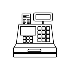 black silhouette of cash register vector illustration