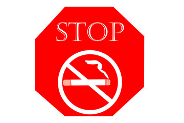 No smoking sign on white background, May 31 World No Tobacco Day.