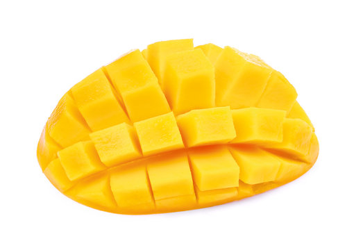 slice fresh mango isolated on white background