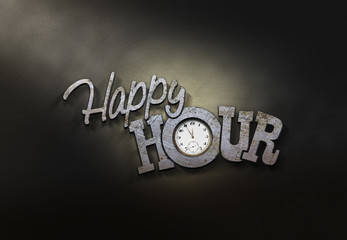 Happy Hour - Uhr Spot - obrazy, fototapety, plakaty