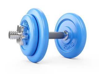 Obraz premium 3D rendering dumbbell isolated on white background