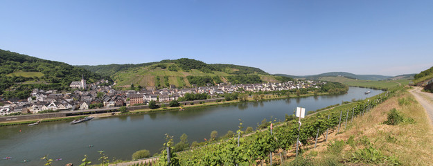 Fototapeta premium Briedel Mosel River Moselle Panorama Germany