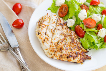 Grilled Chicken Fillet, Horizontal View