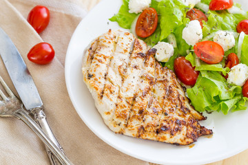 Grilled Chicken Breast, Horizontal Close-up View