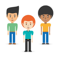 set avatars men of different diversity over white background, vector illustration