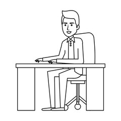 businessman in workplace avatar character icon vector illustration design
