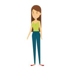 young woman avatar character vector illustration design