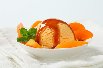 Apricot ice cream dessert