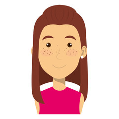 young woman avatar character vector illustration design